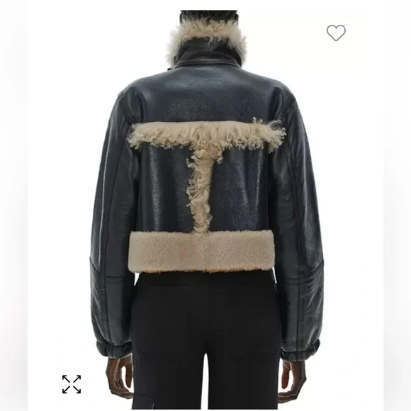 Helmut Lang Shearling Bomber Jacket. Sheep leather with fur trim - Picture 2 of 9
